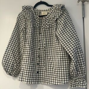 Maeve by Anthropologie checked top